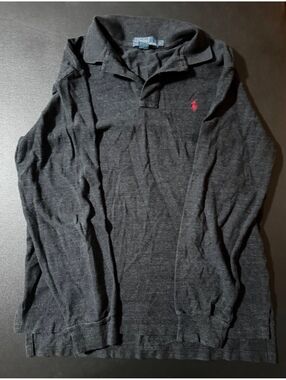Polo Ralph Lauren Classic Black Long Sleeve Polo Shirt with Red Pony Logo - Men